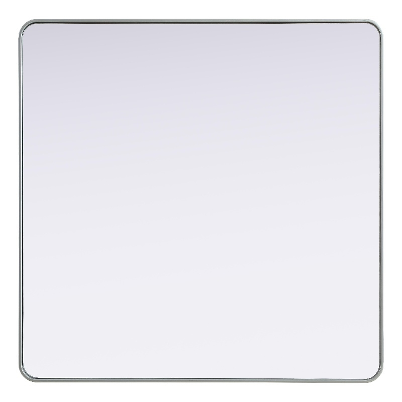 Elegant Decor Contour Metal Square Mirror 48X48 In Silver