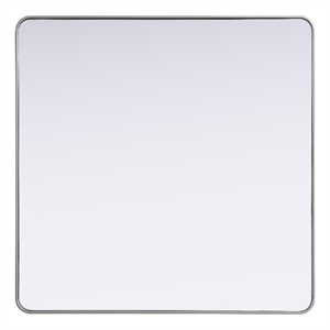 Elegant Decor Contour Metal Square Mirror 48X48 In Silver