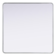 Elegant Decor Contour Metal Square Mirror 48X48 In Silver