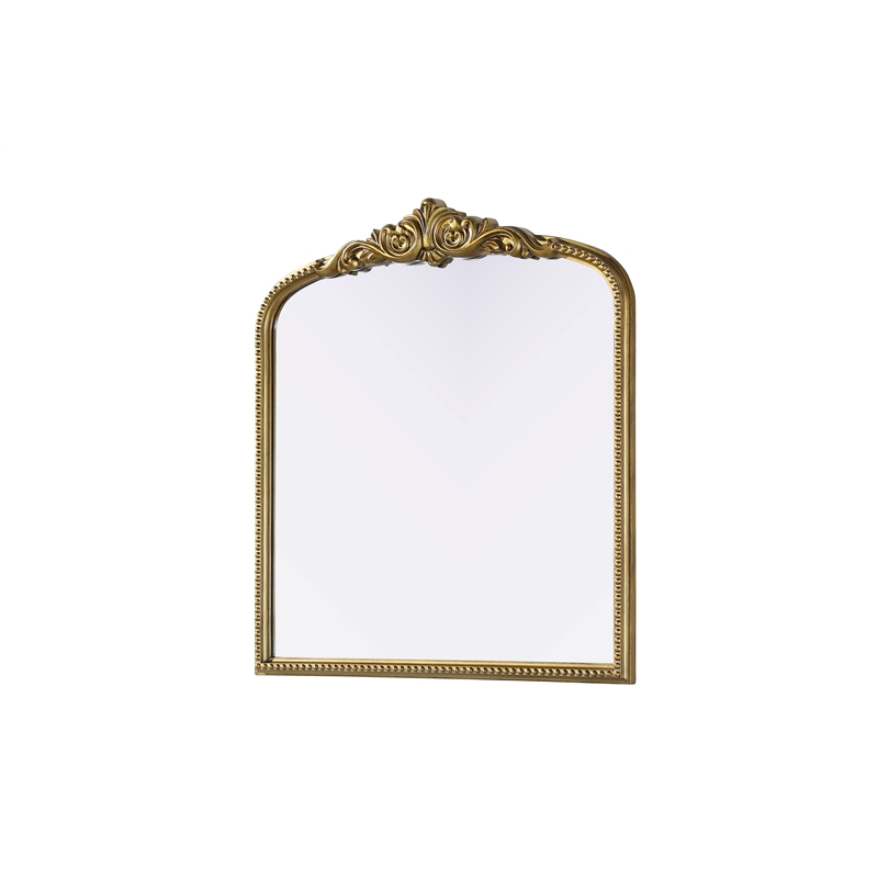 Elegant Decor Naomi Vintage Resin Mirror 33X36 in Antique Brass