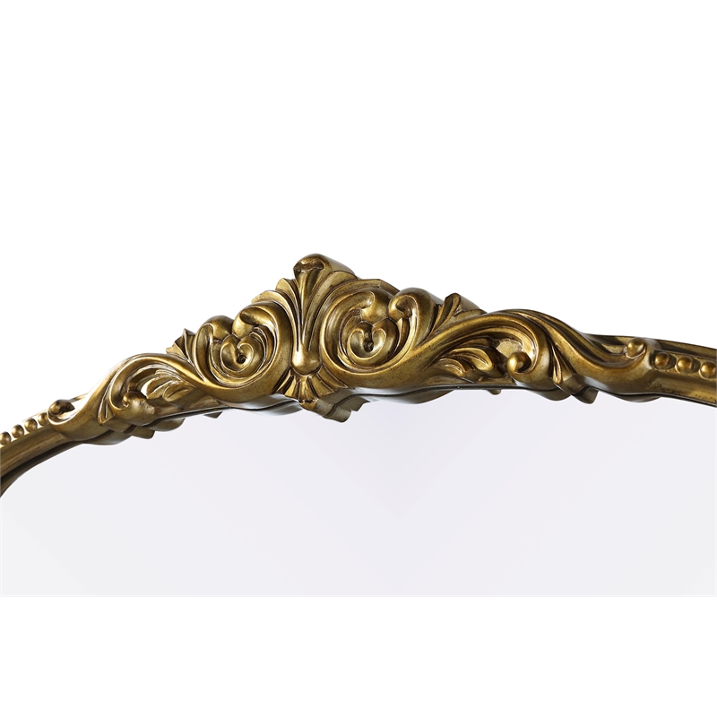 Elegant Decor Naomi Vintage Resin Mirror 33X42 in Antique Brass