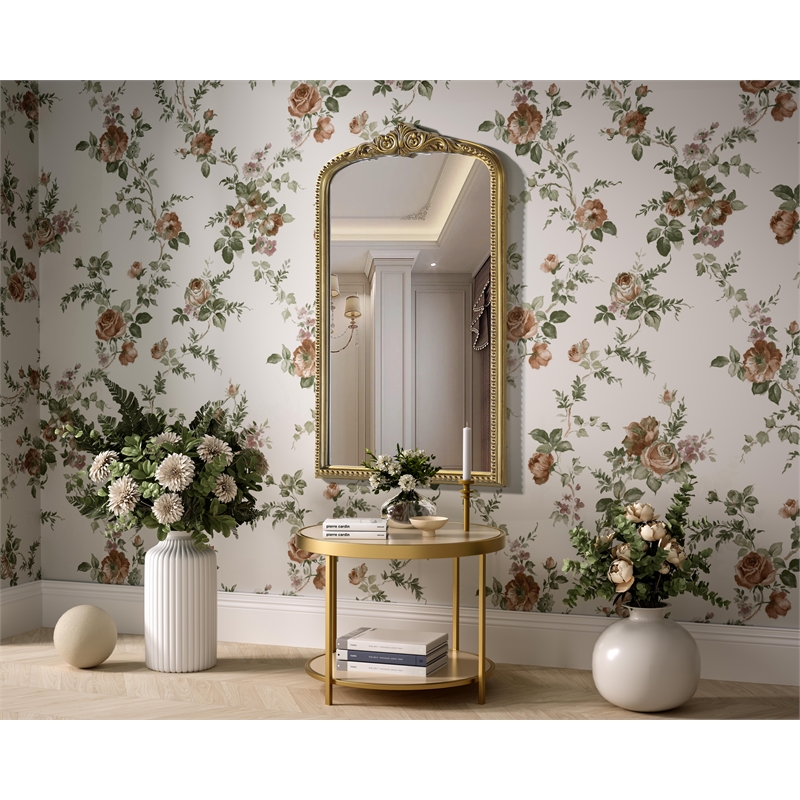 Elegant Decor Naomi Vintage Resin Mirror 22X36 in Antique Brass