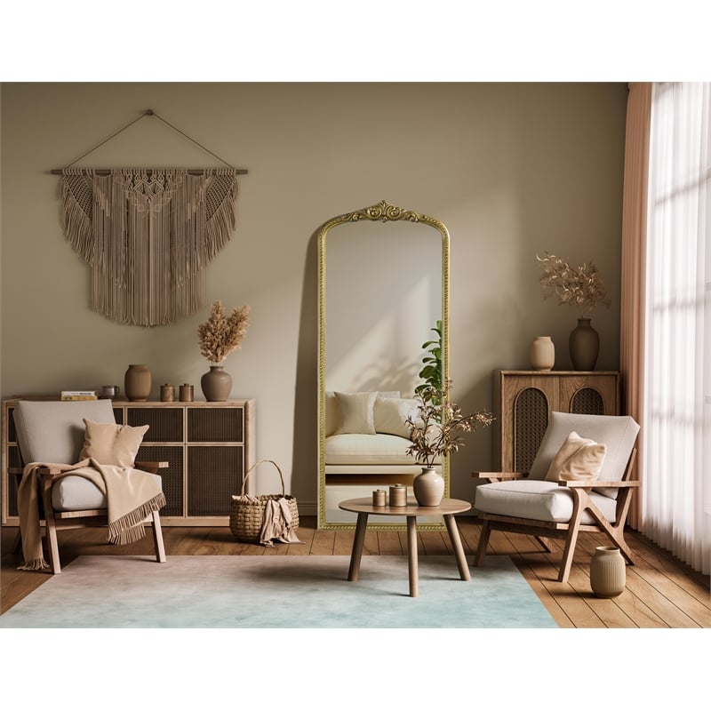 Elegant Decor Naomi Vintage Resin Mirror 24X60 in Antique Brass