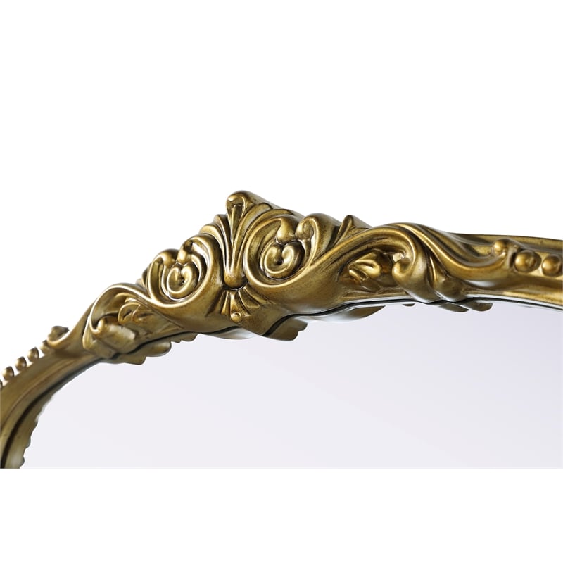 Elegant Decor Naomi Vintage Resin Mirror 24X60 in Antique Brass
