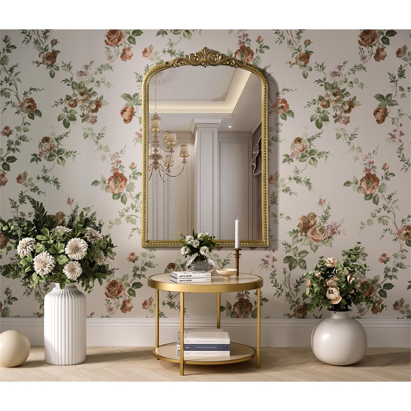 Elegant Decor Naomi Vintage Resin Mirror 27X42 in Antique Brass