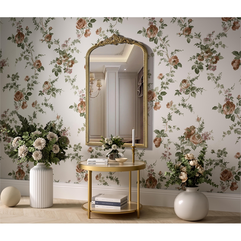 Elegant Decor Naomi Vintage Resin Mirror 27X42 in Antique Brass