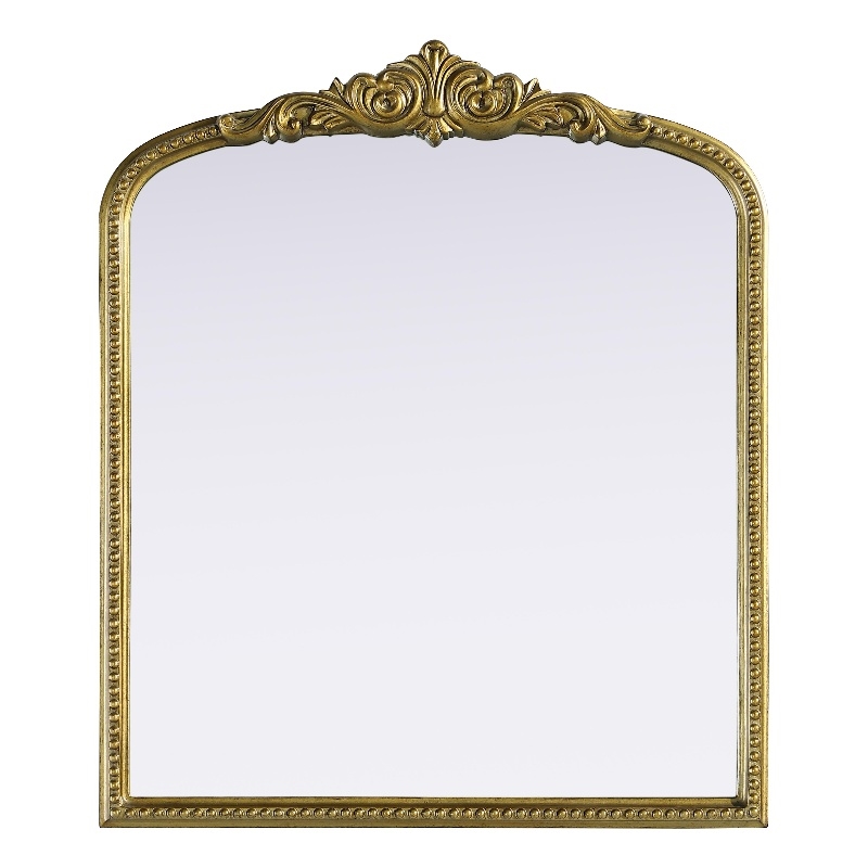Elegant Decor Naomi Vintage Resin Mirror 30X36 in Antique Brass