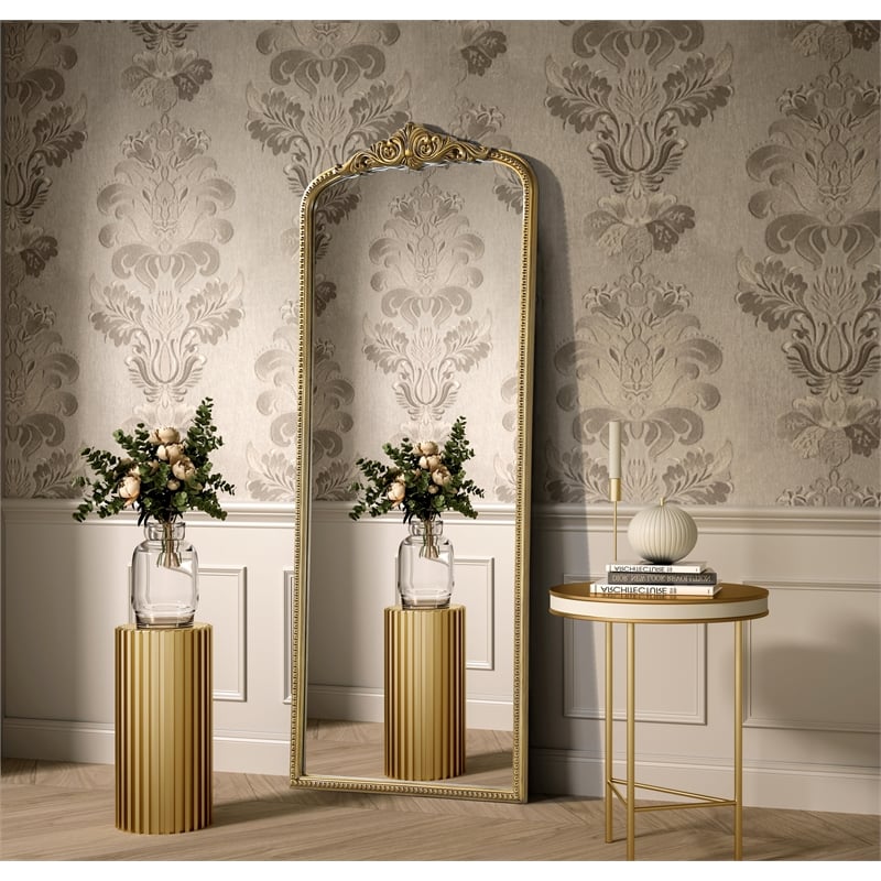 Elegant Decor Naomi Vintage Resin Mirror 30X72 in Antique Brass