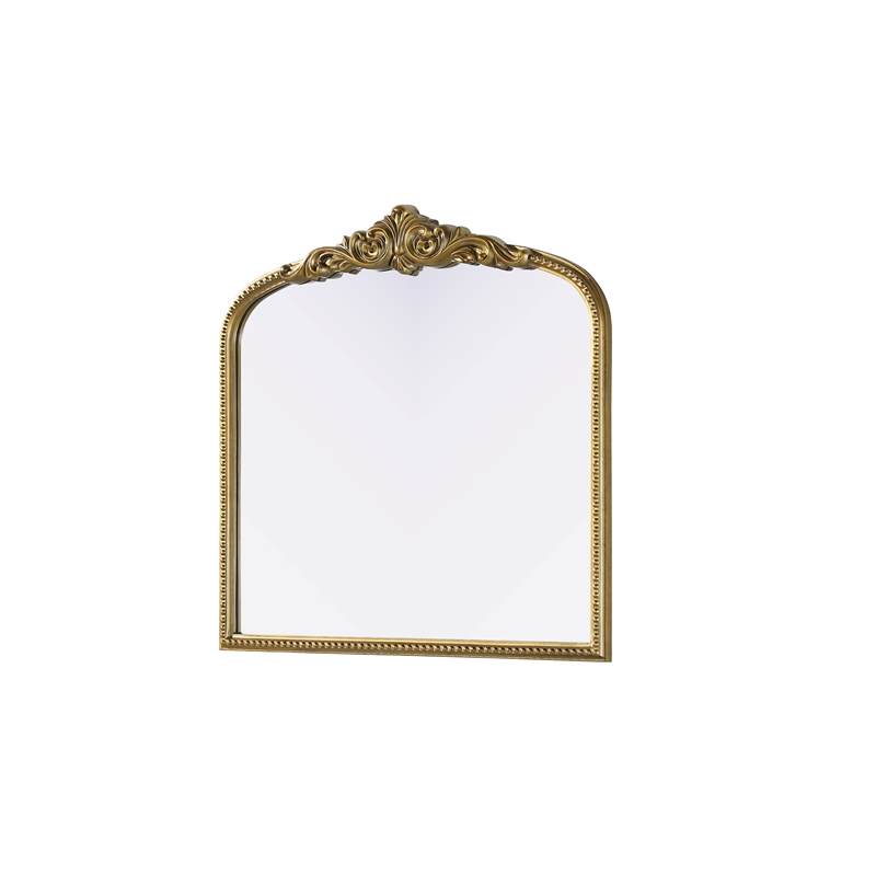 Elegant Decor Naomi Vintage Resin Mirror 36X36 in Antique Brass