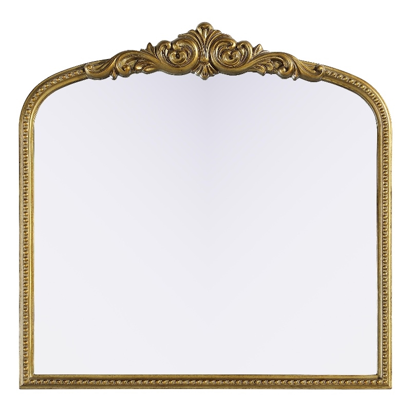 Elegant Decor Naomi Vintage Resin Mirror 36X36 in Antique Brass