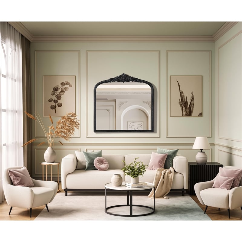 Elegant Decor Naomi Vintage Resin Mirror 36X36 in Vintage Bronze