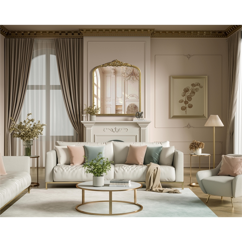 Elegant Decor Naomi Vintage Resin Mirror 36X42 in Antique Brass