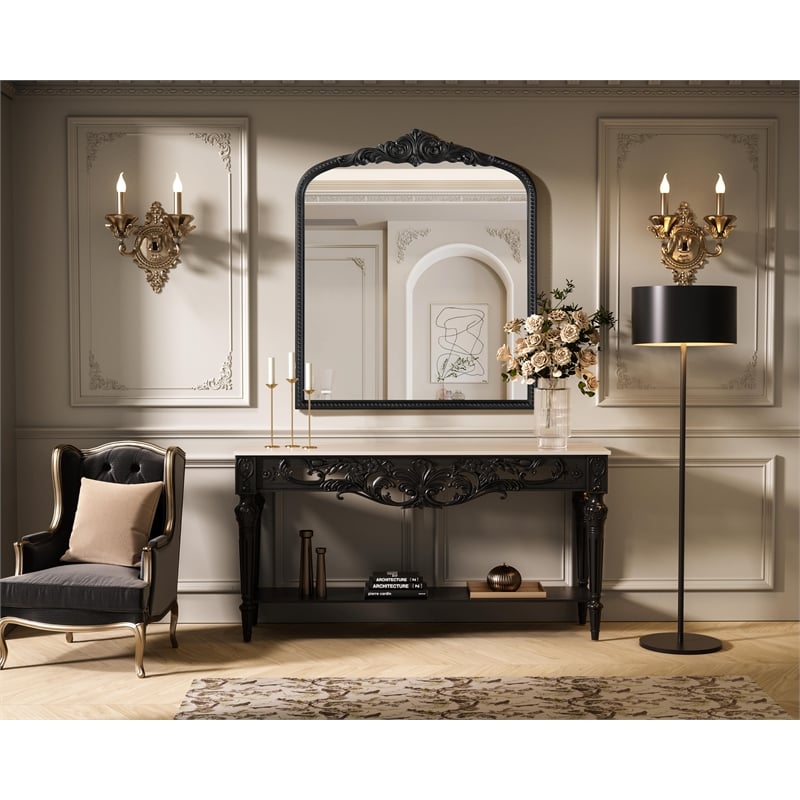 Elegant Decor Naomi Vintage Resin Mirror 36X42 in Vintage Bronze