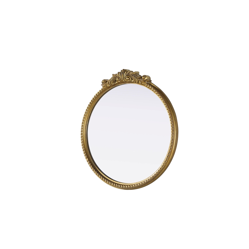 Elegant Decor Naomi Vintage Resin Mirror 24X25.6 in Antique Brass