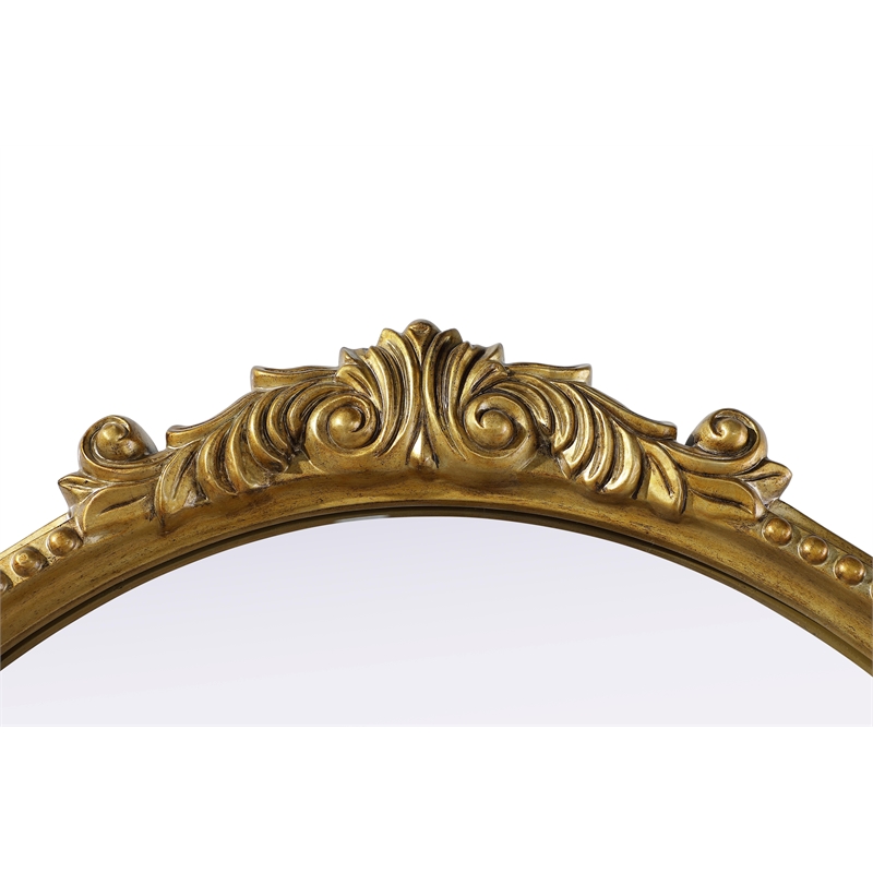 Elegant Decor Naomi Vintage Resin Mirror 24X25.6 in Antique Brass