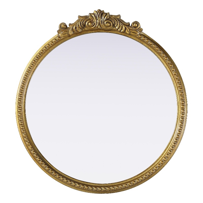 Elegant Decor Naomi Vintage Resin Mirror 24X25.6 in Antique Brass