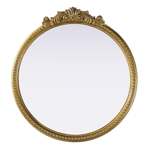Elegant Decor Naomi Vintage Resin Mirror 24X25.6 in Antique Brass