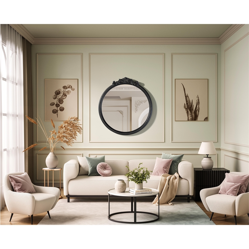 Elegant Decor Naomi Vintage Resin Mirror 24X25.6 in Vintage Bronze