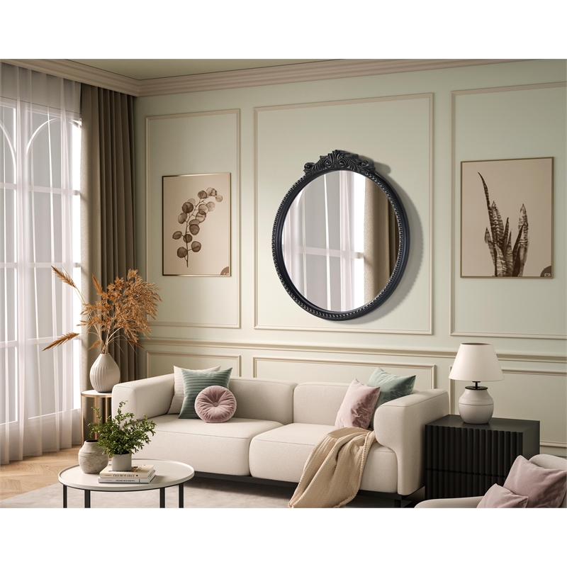 Elegant Decor Naomi Vintage Resin Mirror 24X25.6 in Vintage Bronze
