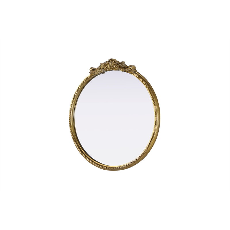 Elegant Decor Naomi Vintage Resin Mirror 30X32 in Antique Brass