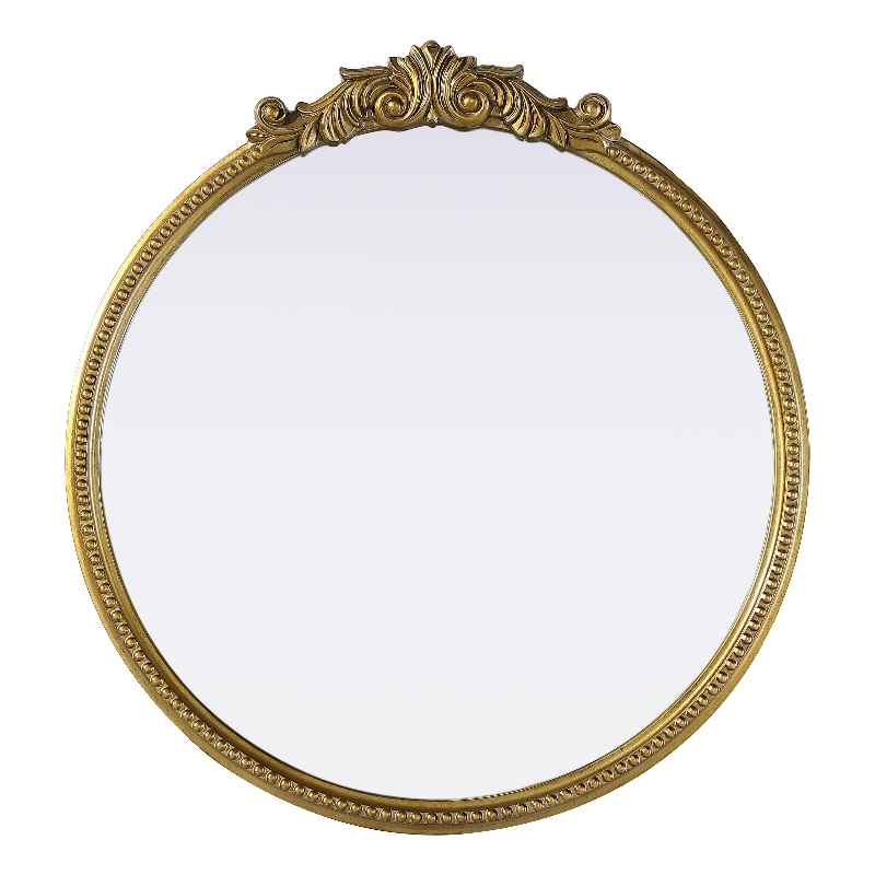 Elegant Decor Naomi Vintage Resin Mirror 30X32 in Antique Brass