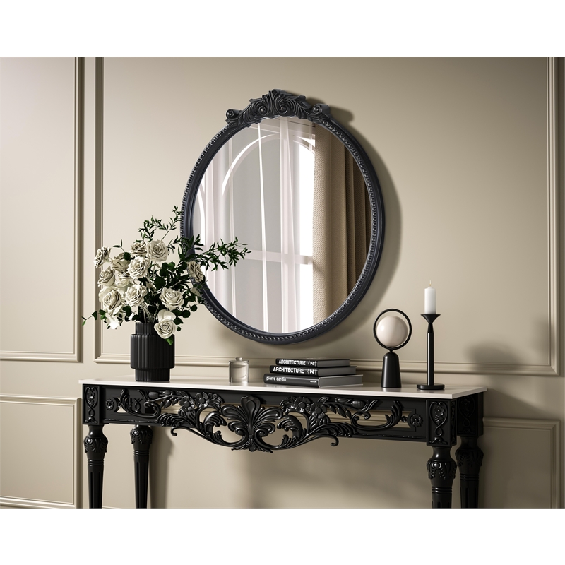 Elegant Decor Naomi Vintage Resin Mirror 30X32 in Vintage Bronze