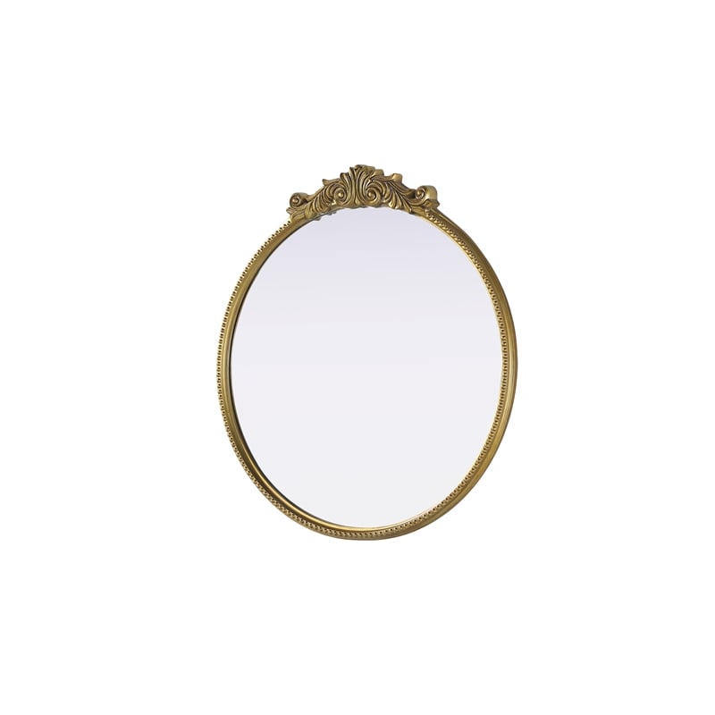 Elegant Decor Naomi Vintage Resin Mirror 36X38 in Antique Brass