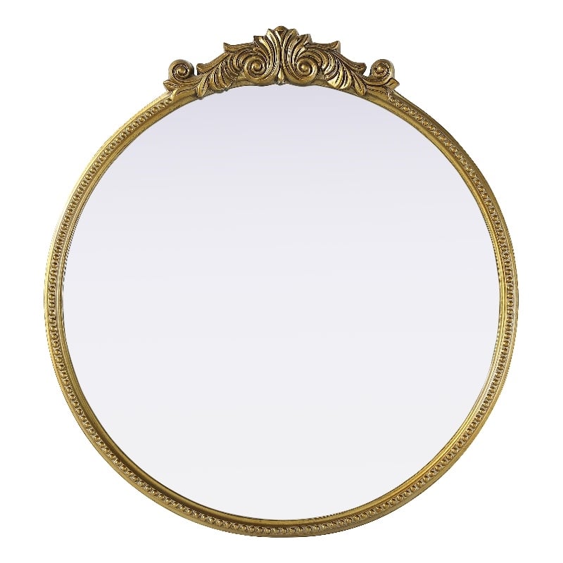 Elegant Decor Naomi Vintage Resin Mirror 36X38 in Antique Brass