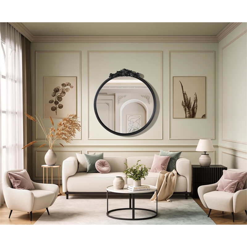 Elegant Decor Naomi Vintage Resin Mirror 36X38 in Vintage Bronze