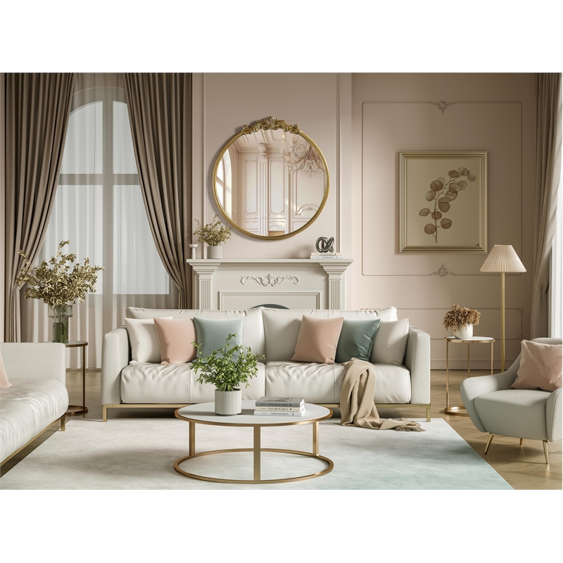 Elegant Decor Naomi Vintage Resin Mirror 42X45 in Antique Brass
