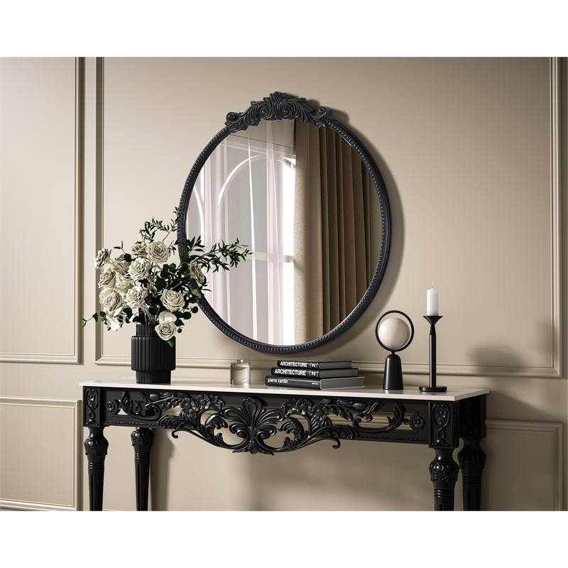 Elegant Decor Naomi Vintage Resin Mirror 42X45 in Vintage Bronze