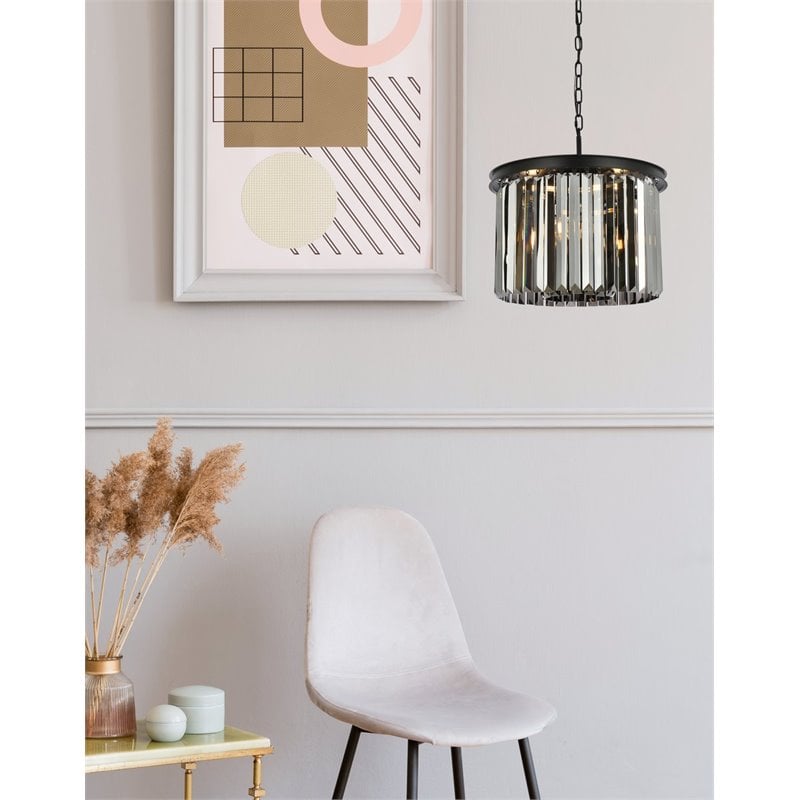 Urban Classic Sydney 6-Light Metal Royal Cut Pendant in Matte Black