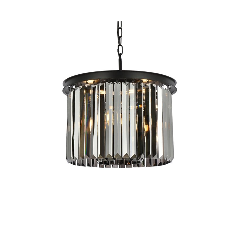 Urban Classic Sydney 6-Light Metal Royal Cut Pendant in Matte Black