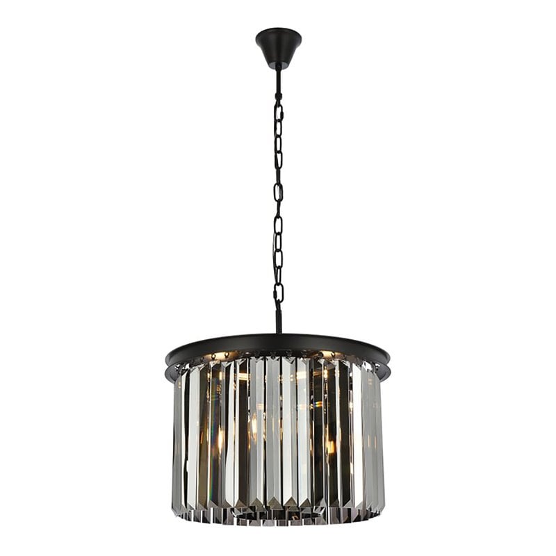 Urban Classic Sydney 6-Light Metal Royal Cut Pendant in Matte Black