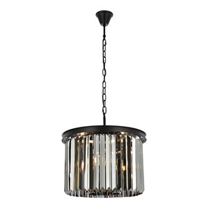 Urban Classic Sydney 6-Light Metal Royal Cut Pendant in Matte Black