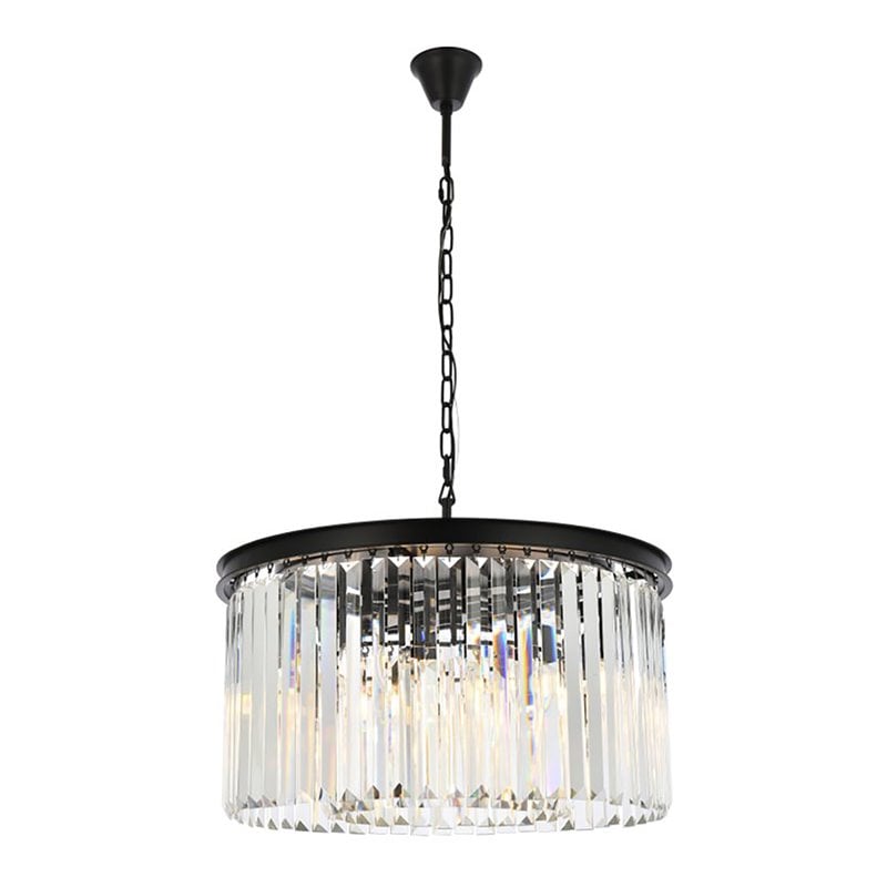 Urban Classic Sydney 8-Light Metal Royal Cut Chandelier in Matte Black