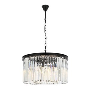 Urban Classic Sydney 8-Light Metal Royal Cut Chandelier in Matte Black