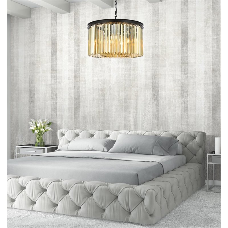 Urban Classic Sydney 8-Light Metal Royal Cut Chandelier in Matte Black