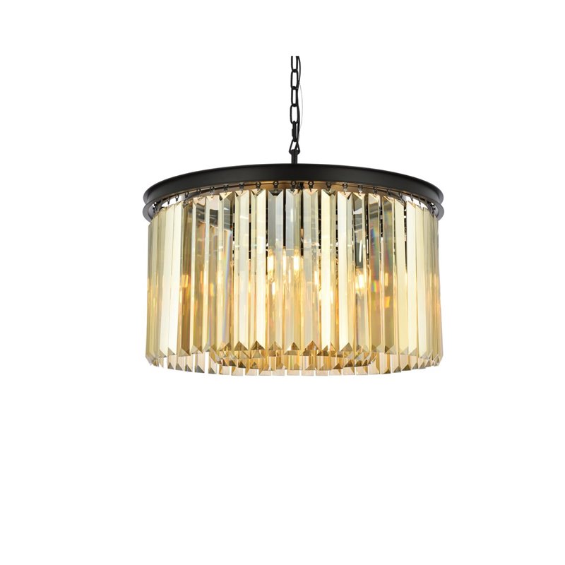 Urban Classic Sydney 8-Light Metal Royal Cut Chandelier in Matte Black