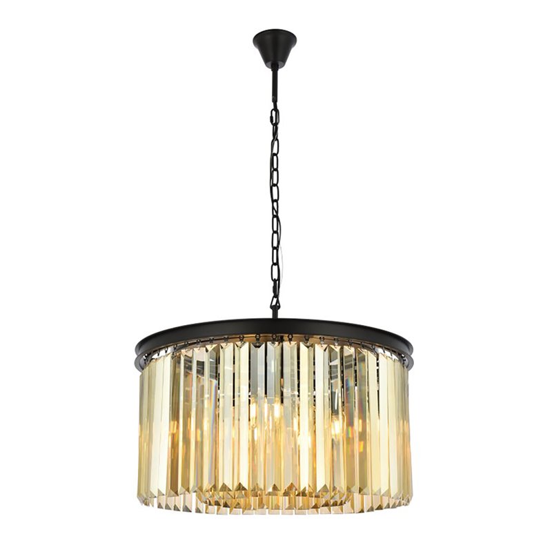 Urban Classic Sydney 8-Light Metal Royal Cut Chandelier in Matte Black