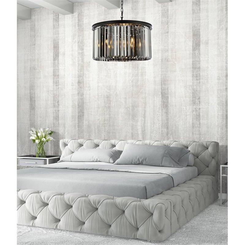 Urban Classic Sydney 8-Light Metal Royal Cut Chandelier in Matte Black Finish