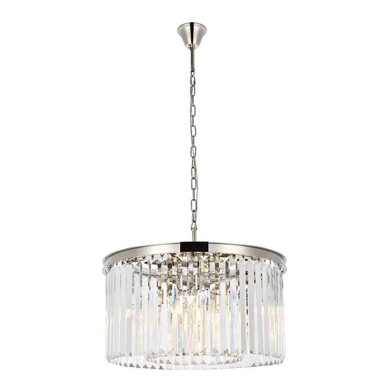 Urban Classic Sydney 8-Light Metal Royal Cut Chandelier - Polished Nickel