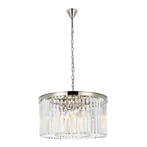 Urban Classic Sydney 8-Light Metal Royal Cut Chandelier - Polished Nickel