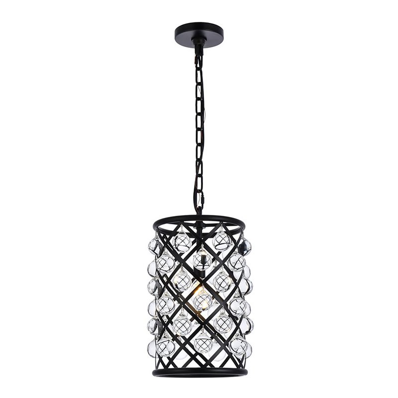 Urban Classic Madison 1-Light Metal Royal Cut Pendant in Matte Black