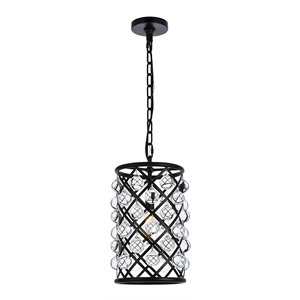 Urban Classic Madison 1-Light Metal Royal Cut Pendant in Matte Black