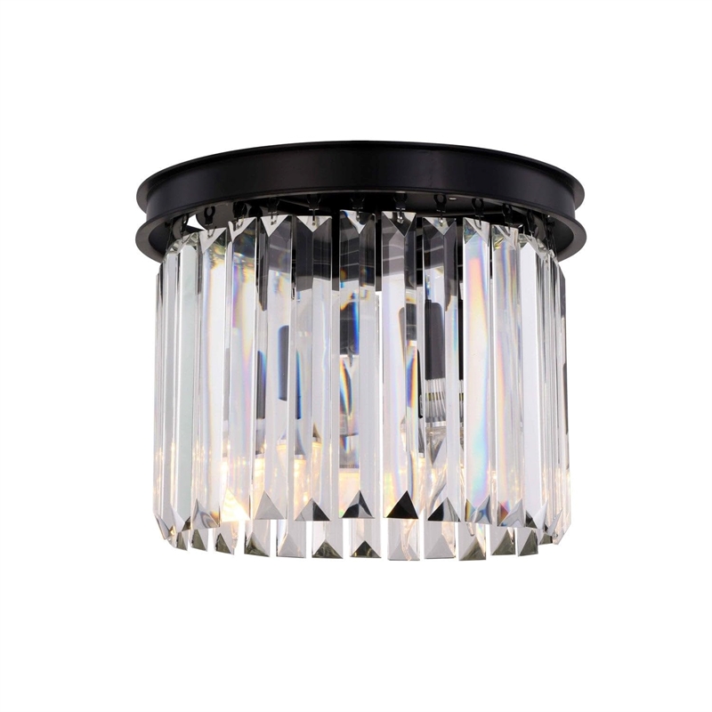 Urban Classic Sydney 3-Light Metal Royal Cut Flush Mount - Matte Black