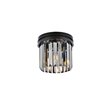 Urban Classic Sydney 3-Light Metal Royal Cut Flush Mount in Matte Black Finish