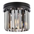 Urban Classic Sydney 3-Light Metal Royal Cut Flush Mount in Matte Black Finish