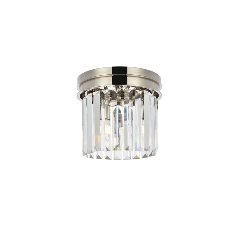 Urban Classic Sydney 3-Light Metal Royal Cut Flush Mount in Nickel