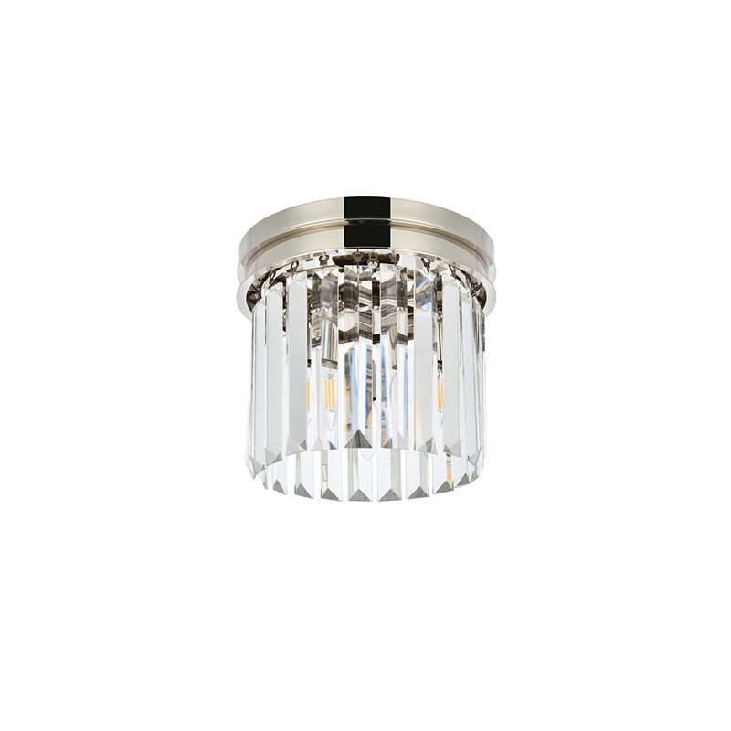 Urban Classic Sydney 3-Light Metal Royal Cut Flush Mount in Nickel
